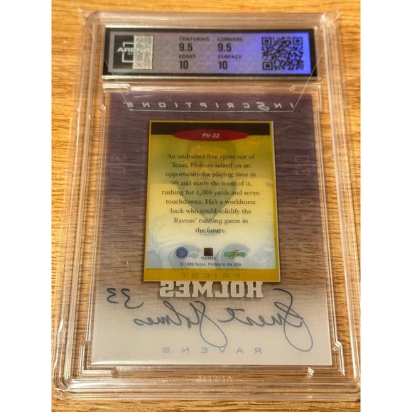 Priest Holmes 1999 Score Inscriptions Auto Card PH-33 Arena Club 10 Gem Mint - Picture 4 of 5